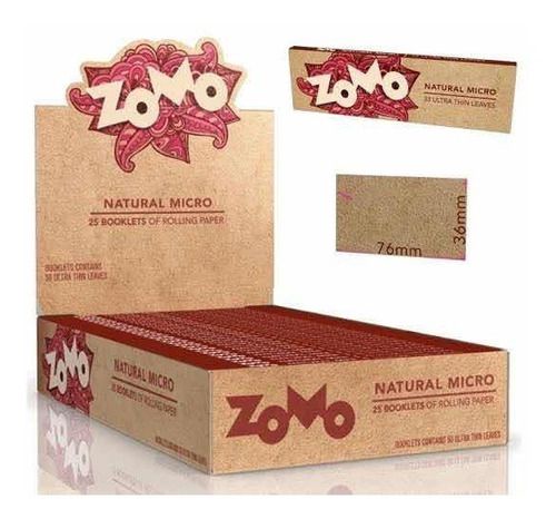 Seda Zomo Natural Micro (Caixa com 25 livretos de 50 folhas)