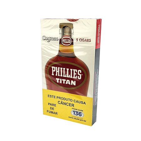 Charuto Phillies Titan - Cognac (CX/5 Unidades)