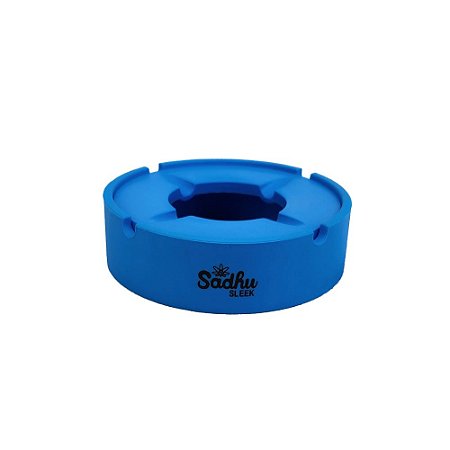 Cinzeiro De Silicone Sadhu Redondo C/Tampa Grande - Azul