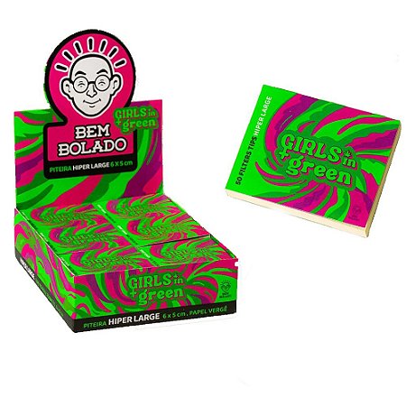 Bloco De Piteira Bem Bolado Girls Verde Hiper Large Rosa (24 Livretos C/50 Folhas)