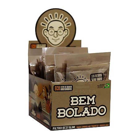 Display Filtro Bem Bolado De Celulose Biodegradável Slim 6x15mm (CX/10 Pacotes de 120un)