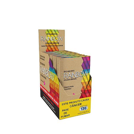 Display Tabaco Para Enrolar Cigarro Rainbow Golden Brown (CX/6 Pacotes De 25g)