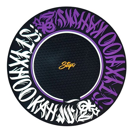 Tapete De Silicone Styx Fireproof Preto - Roxo/Branco