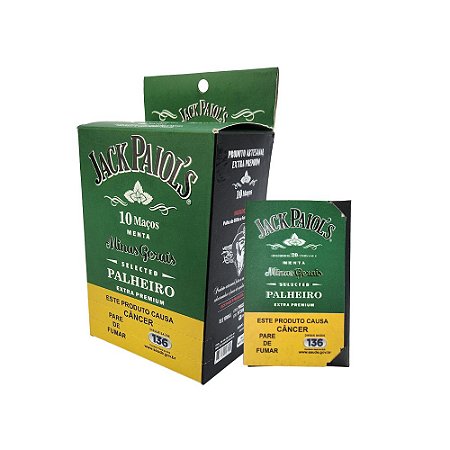 Display Cigarro De Palha Jack Paiol's Extra Premium - Menta (CX/10 Maços De 20un)