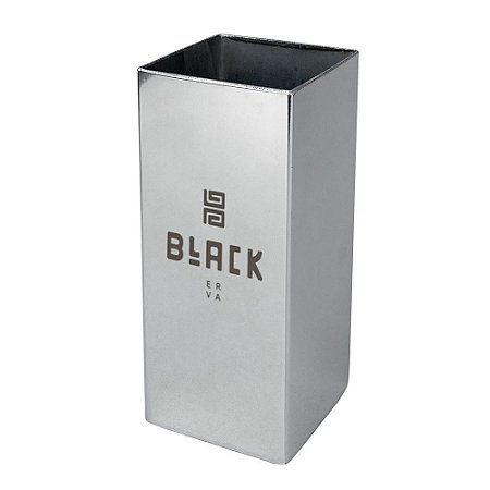 Copo Terere Black Erva Inox Quadrado - Cromado