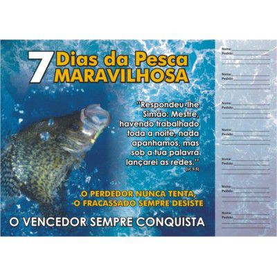 Cartela 7 Dias da Pesca Maravilhosa - 50 un