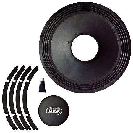 Kit Reparo Alto Falante 10 Polegadas QVS 350W Rms Médio Grave 8 Ohms - 10MGS350