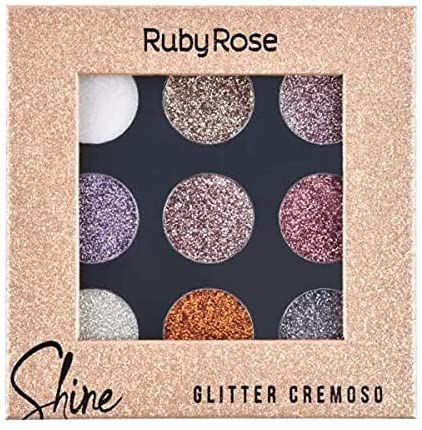 Paleta Shine Glitter Cremoso Ruby Rose