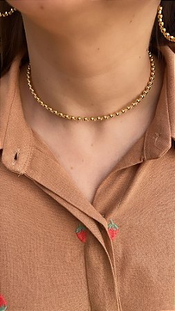 Choker de Bolinhas e Zircônias