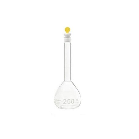 Balão volumétrico com rolha de polietileno, Classe A, Capacidade de 100 ml, mod.: 75182A00100 (Vidrolabor)