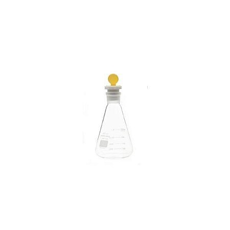 Frasco Erlenmeyer em vidro borossilicato com rolha plástica, 500mL, mod.: 76204B00500 (Vidrolabor)