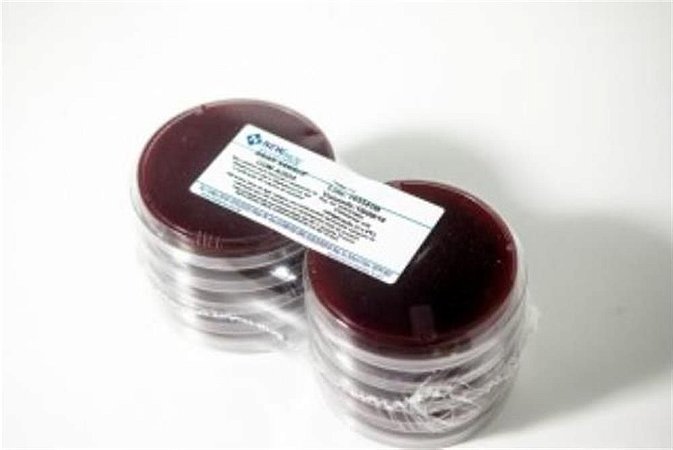 ❆ Agar sangue de carneiro com base azida, 90x15mm, pacote com 10 unidades, mod.: PA32 (Newprov)