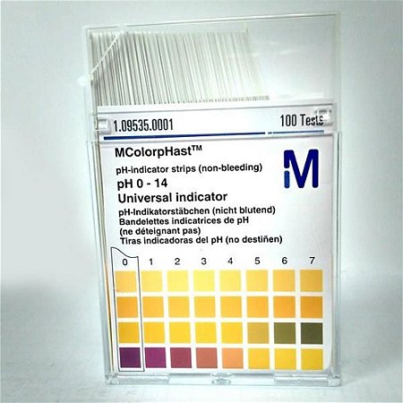 Fita de pH 0-14, Caixa com 100 tiras 1095350001 (Merck)
