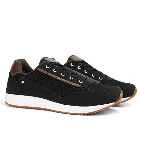 Sapatenis Casual Confort Masculino Jogger Preto Lançamento