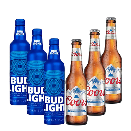 KIT CERVEJA 3 COORS E 3 BUD LIGHT