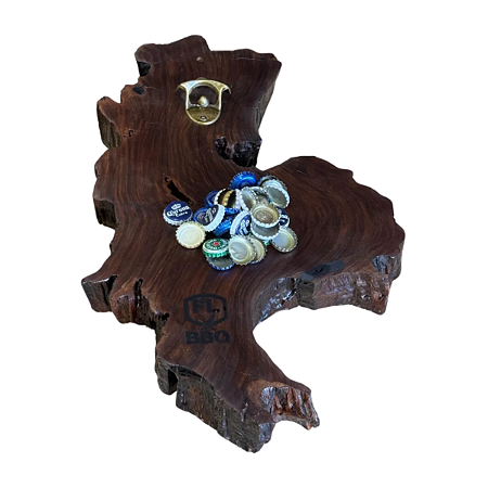 ABRIDOR MAGNETICO EM MADEIRA RUSTICA CEPO DE IP ROXO