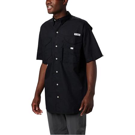 CAMISA COLUMBIA PFG BONEHEAD DE MANGA CURTA  MASCULINA TAMANHO G COR PRETO