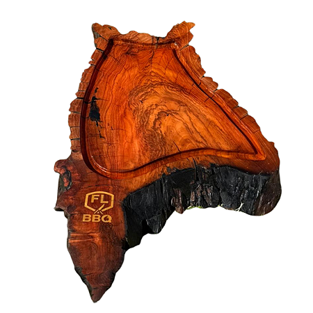 TABUA DE CHURRASCO DE MADEIRA PEROBA ROSA LINHA PREMIUM - COM PONTA