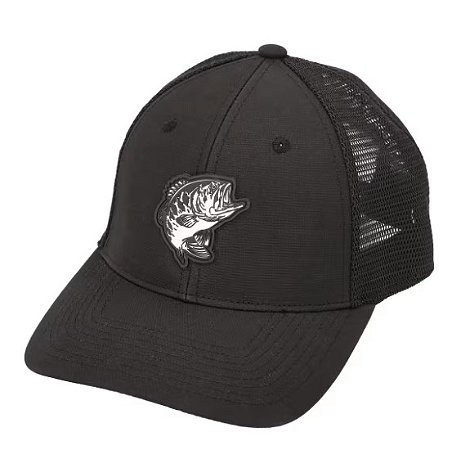 BONE BASS PRO SHOPS LOGO PEIXE TODO PRETO