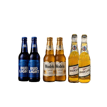 KIT 3 CERVEJAS MILLER , MODELO E BUD 2 UN CADA