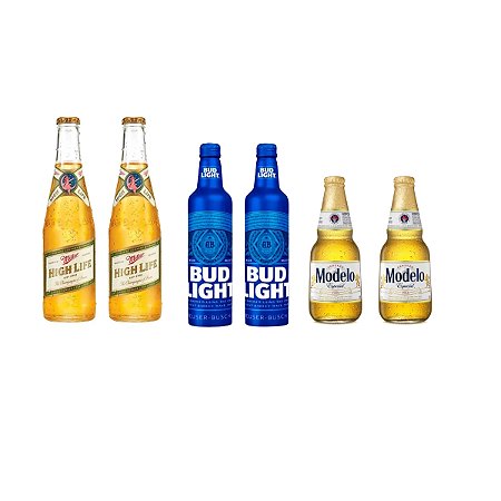 KIT 3 CERVEJAS MILLER , MODELO E BUD 2 UN CADA
