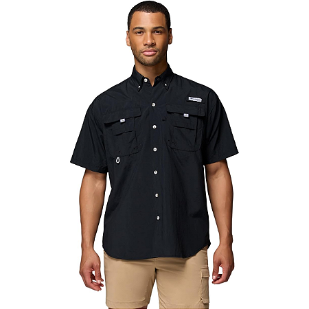 COLUMBIA CAMISA MASCULINA PFG BAHAMA II MANGA CURTA PRETA  - G
