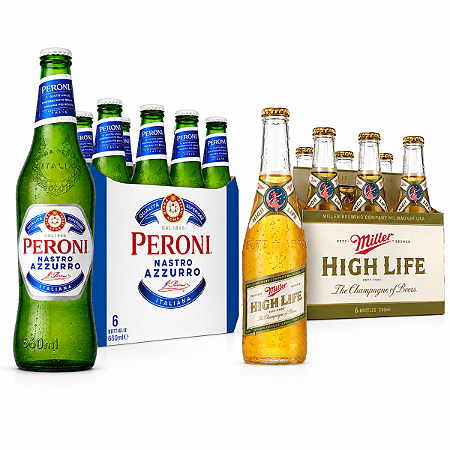 KIT COM PERONI E MILLER 6 UN CADA
