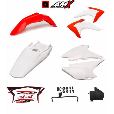 Kit plastico amx crf 230 Vermelho/Branco