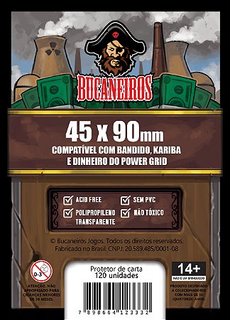 Sleeve Customizado: Bandido, Kariba e Dinheiro Power Grid (45.0 mm x 90.0 mm) - Bucaneiros