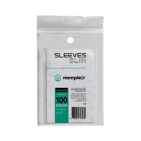 Sleeves Slim Mini Euro  (45mm x 68 mm) - Meeple BR