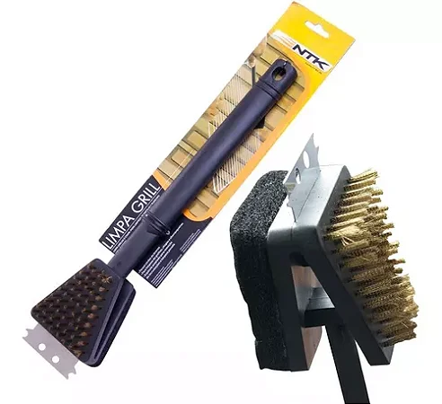 Escova de Bronze Longa para Limpar Grelhas