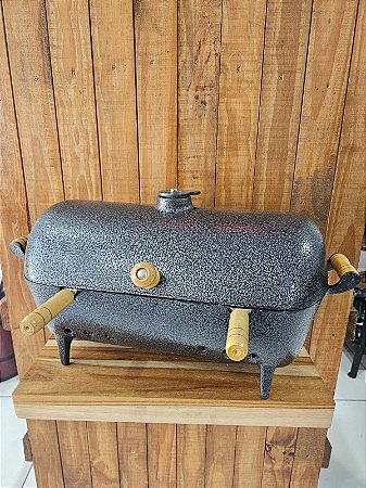 Churrasqueira Redonda Grande à Bafo com Pintura Eletrostática Preta