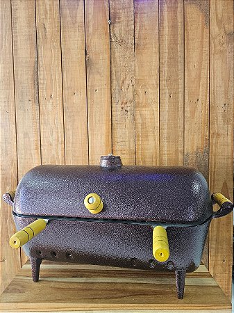 Churrasqueira Redonda Grande à Bafo com Pintura Eletrostática Cereja