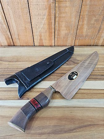 Faca Picanheira Premium 10" Aço Cirúrgico Cabo de Madeira Trabalhado SG