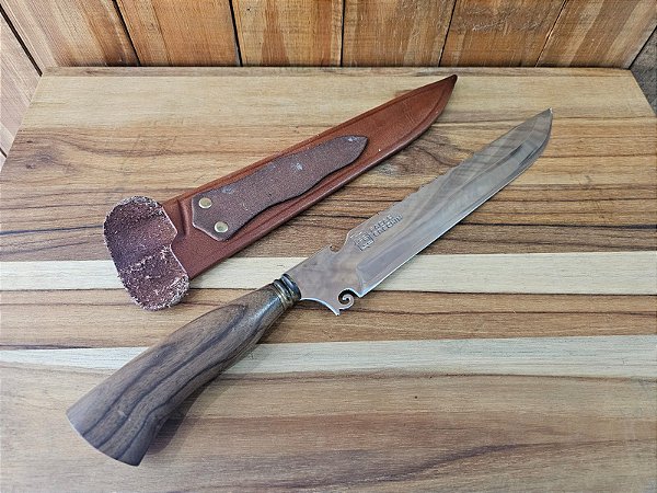 Faca Picanheira Estreita 11" Aço Cirúrgico Cabo de Madeira