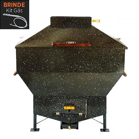 Apolo Industrial Esmaltada - Churrasqueira a Bafo Gás ou Carvão - Capacidade para 75 Quilos de Carne