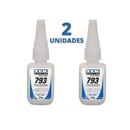 Kit de 2 Colas TEK BOND 793 20g Adesivo Instantâneo (COL.INT.TEKB.793)