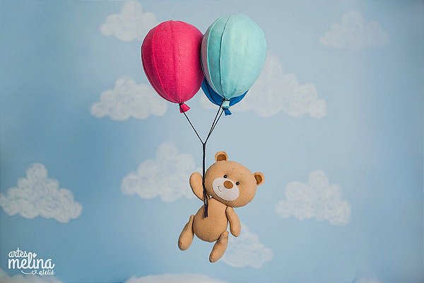 Ursinho Voando Em Baloes Artes Melina Atelie Fundos Fotograficos