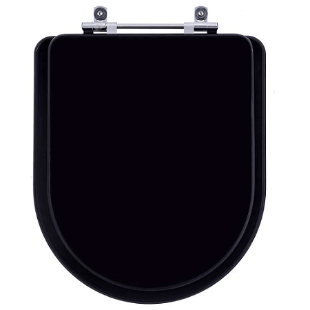 Tampa de Vaso Poliester Carrara Ebano Preto Fosco para Bacia Deca