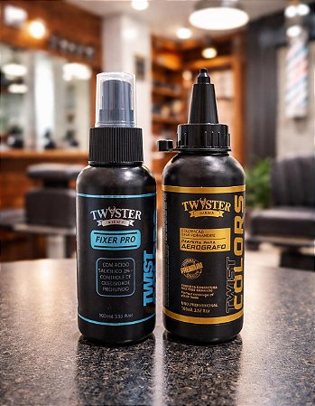 Twist Colors Air (Semipermanente versão Aerógrafo e Pincel) 100ml + Fixer Pró de limpeza 100 ml