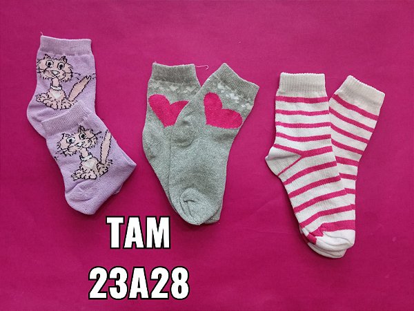 KIT 3  PARES DE MEIAS MASC. OU FEM. R$10,00