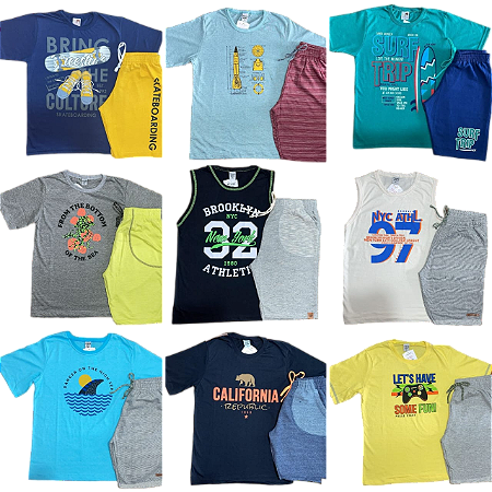 KIT 10 CONJUNTOS MASC. 10 AO 16 ANOS R$20,00 MOLETINHO