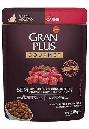 Sache Granplus Gourmet Gatos Adultos Carne 85g