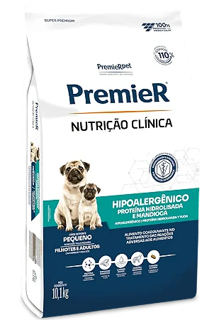 Premier Nutrição Clinica Cães Adultos Hypoallergenic Proteina Hidrolisada/Mandioca Raças Pequenas 2kg