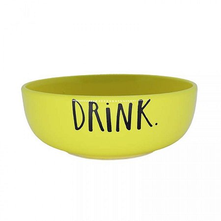 Bebedouro Ceramica Drink Me Amarelo 700ml (15x6cm)
