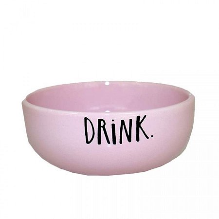 Bebedouro Ceramica Drink Me Rosa 700ml (15x6cm)