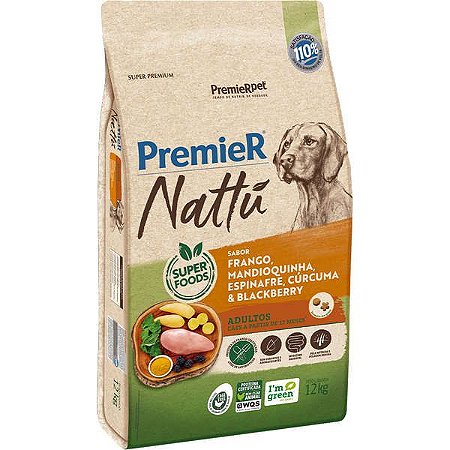 Premier Nattu Cães Adultos Mandioquinha 12kg