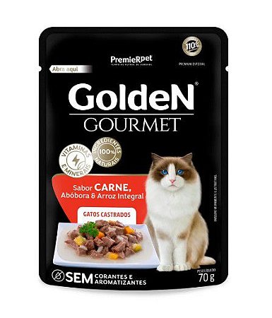 Sache Golden Gourmet Gatos Castrados Carne 70g