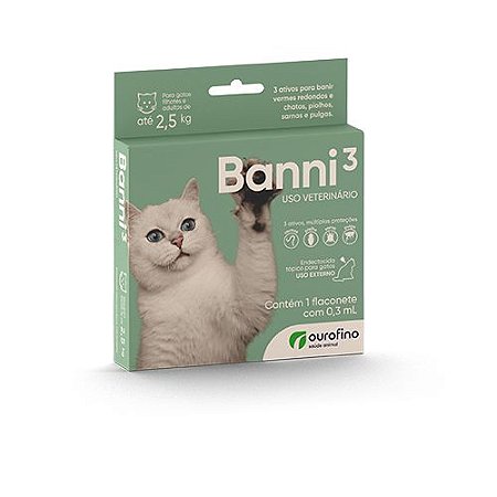Banni³ 0,3ml (Gatos até 2,5kg)