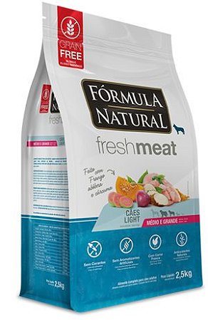 Formula Natural Fresh Meat Cães Adultos Light Raças Medias/Grandes 12kg
